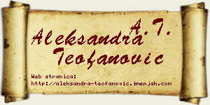 Aleksandra Teofanović vizit kartica